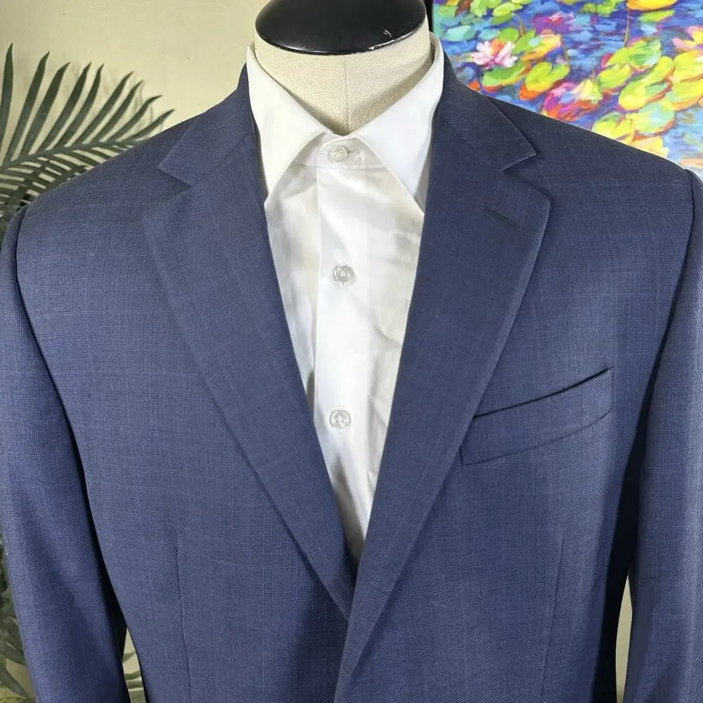 Michael Kors Men 42L sport coat blazer Wool Tone/Tone Glenn Plaid
